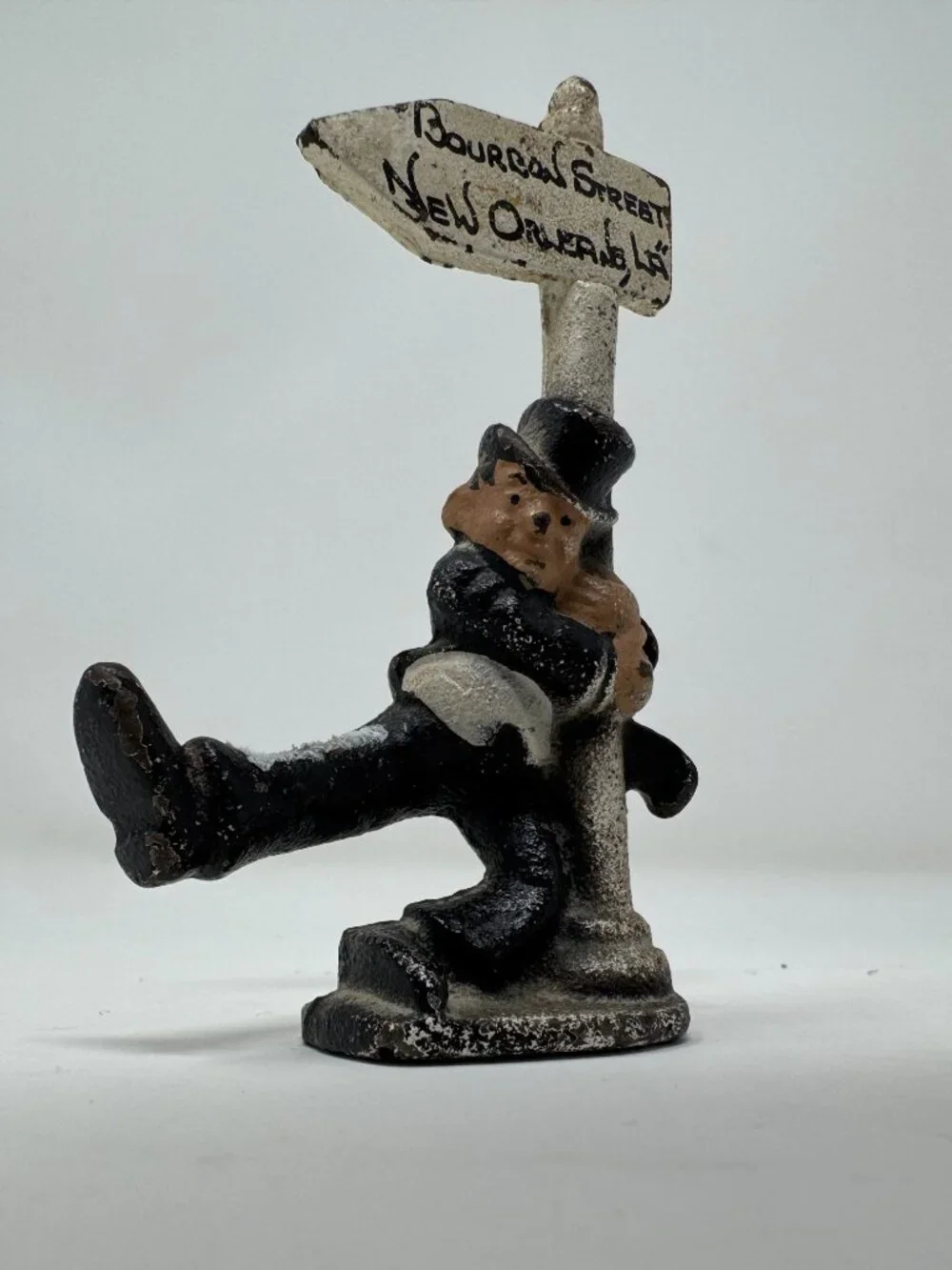 Vintage Bourbon Street New Orleans Cast Metal Drunk Man Figurine 4.25